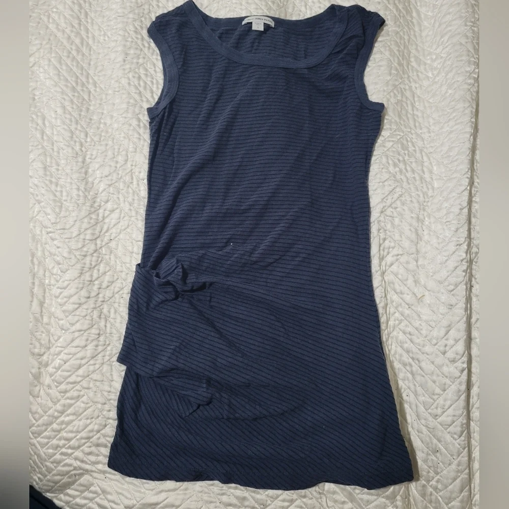 James Perse Navy Ribbed Tank Top Size 1 XS S - Picture 2 of 4